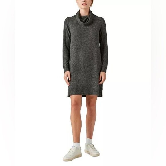 NWT LUCKY BRAND Women Cloud Jersey MockNeck Dress Gray Soft Sweater Dress MEDIUM - Picture 5 of 14